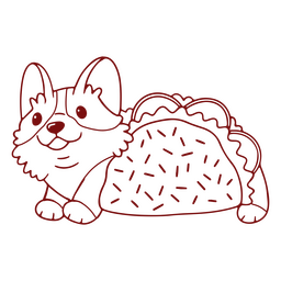 Corgi taco character stroke PNG Design