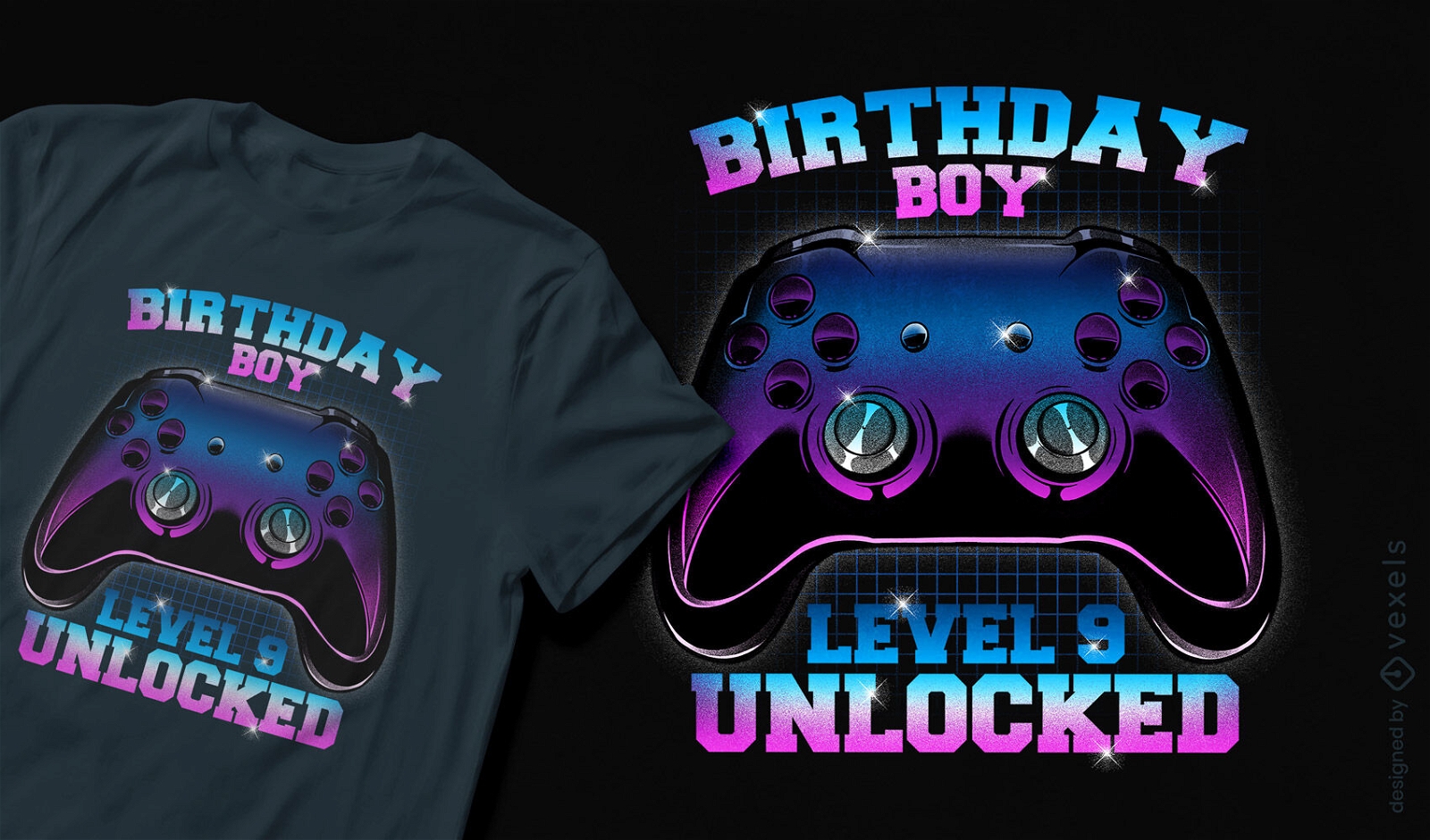 Birthday boy gaming t-shirt design