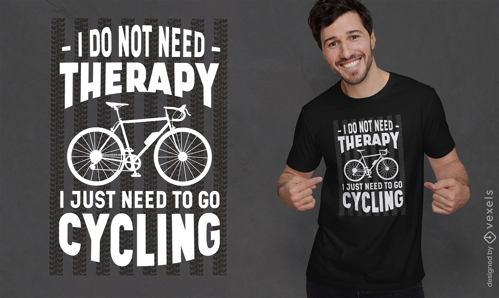 Design de camiseta de cita??o de terapia de bicicleta