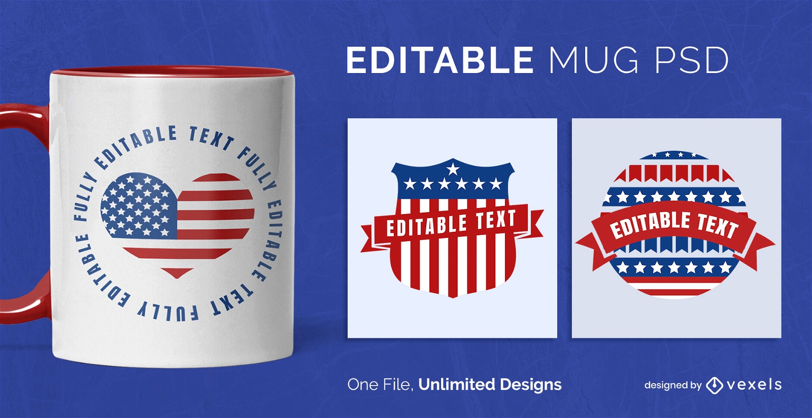USA badges Mug Design Template Scalable