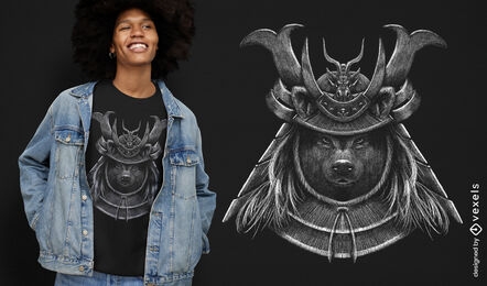 Shiba Inu dog samurai t-shirt design