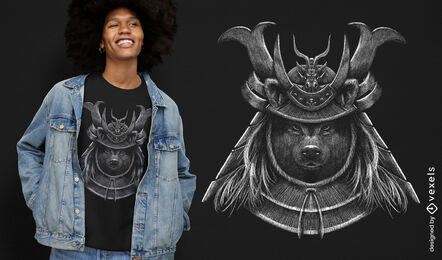 Shiba Inu Hunde-Samurai-T-Shirt-Design