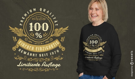 T-Shirt-Design mit Vintage-Geburtstagsabzeichen