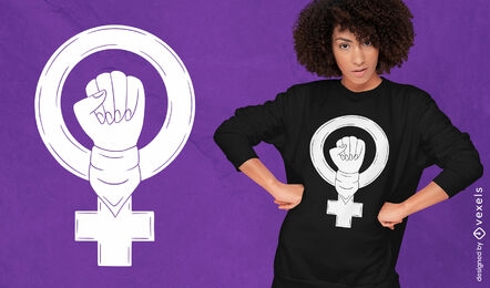 Diseño de camiseta de símbolo feminista.