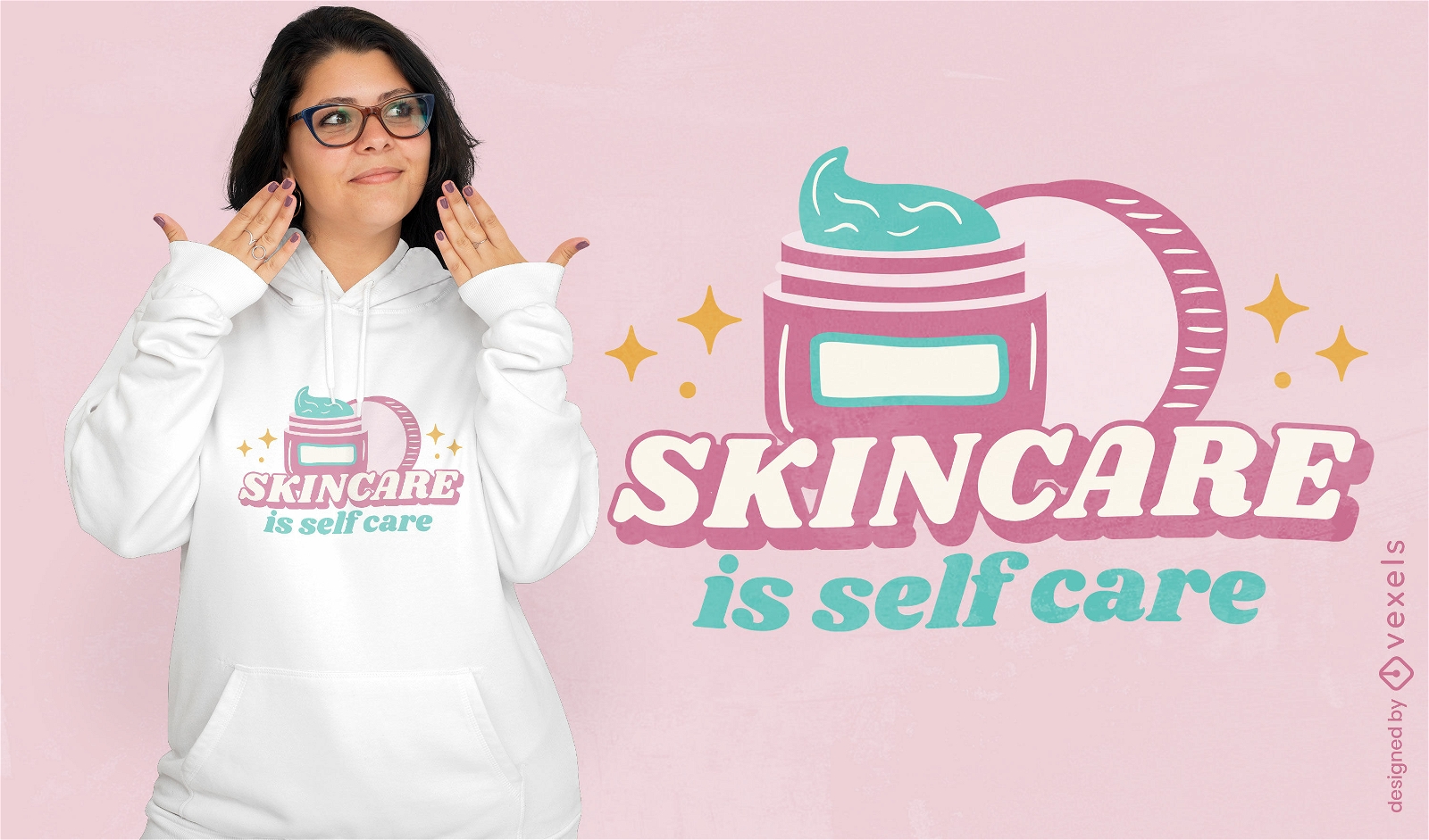 Skincare Selfcare Zitat T-Shirt-Design