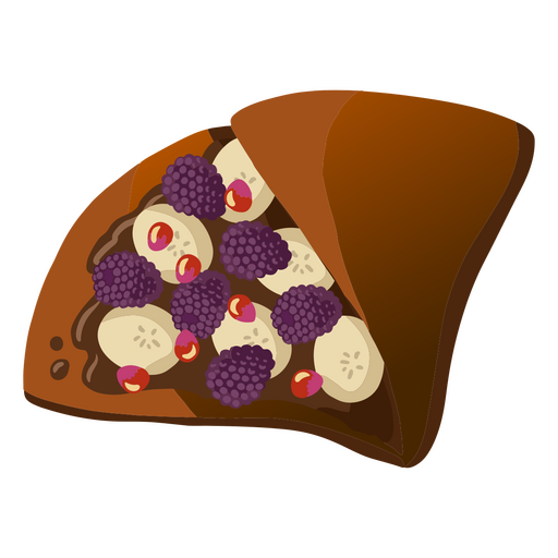 Crepe con moras y plátano Diseño PNG