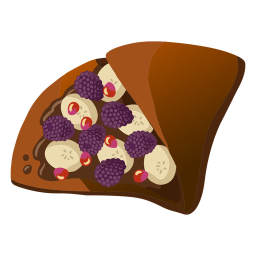 Crepe with blackberries and banana    PNG Design