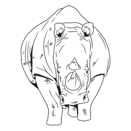 Rhino african animal stroke PNG Design