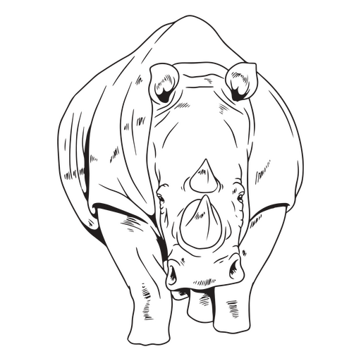 Rhino african animal stroke PNG Design