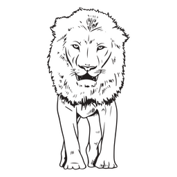 Lion African Animal Stroke PNG & SVG Design For T-Shirts