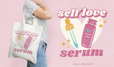 Self love serum skincare tote bag design