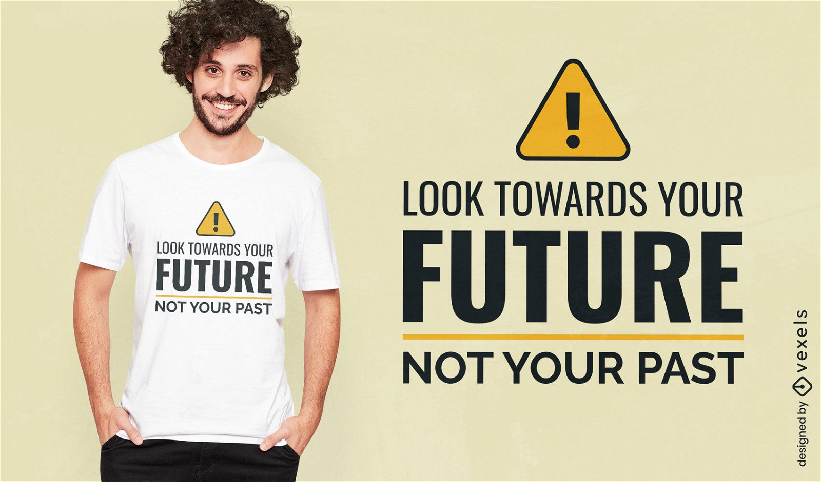 Mira hacia el futuro diseño de camiseta de cita.