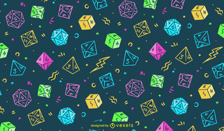 RPG game dice colorful pattern design