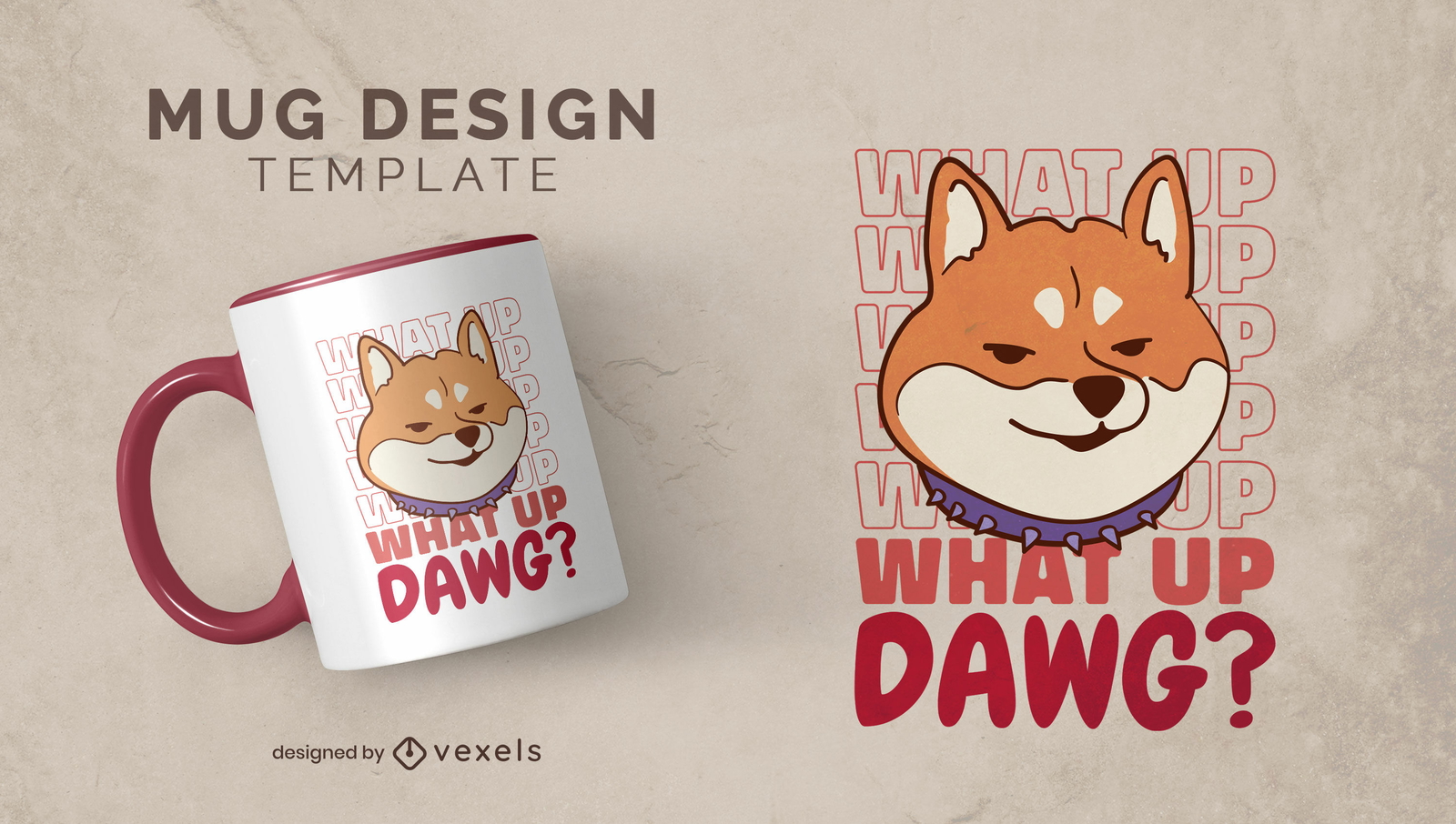 E aí cara? Design de caneca de cachorro Shiba Inu