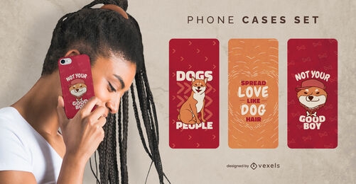 Conjunto de capas de telefone Shiba Inu para cães