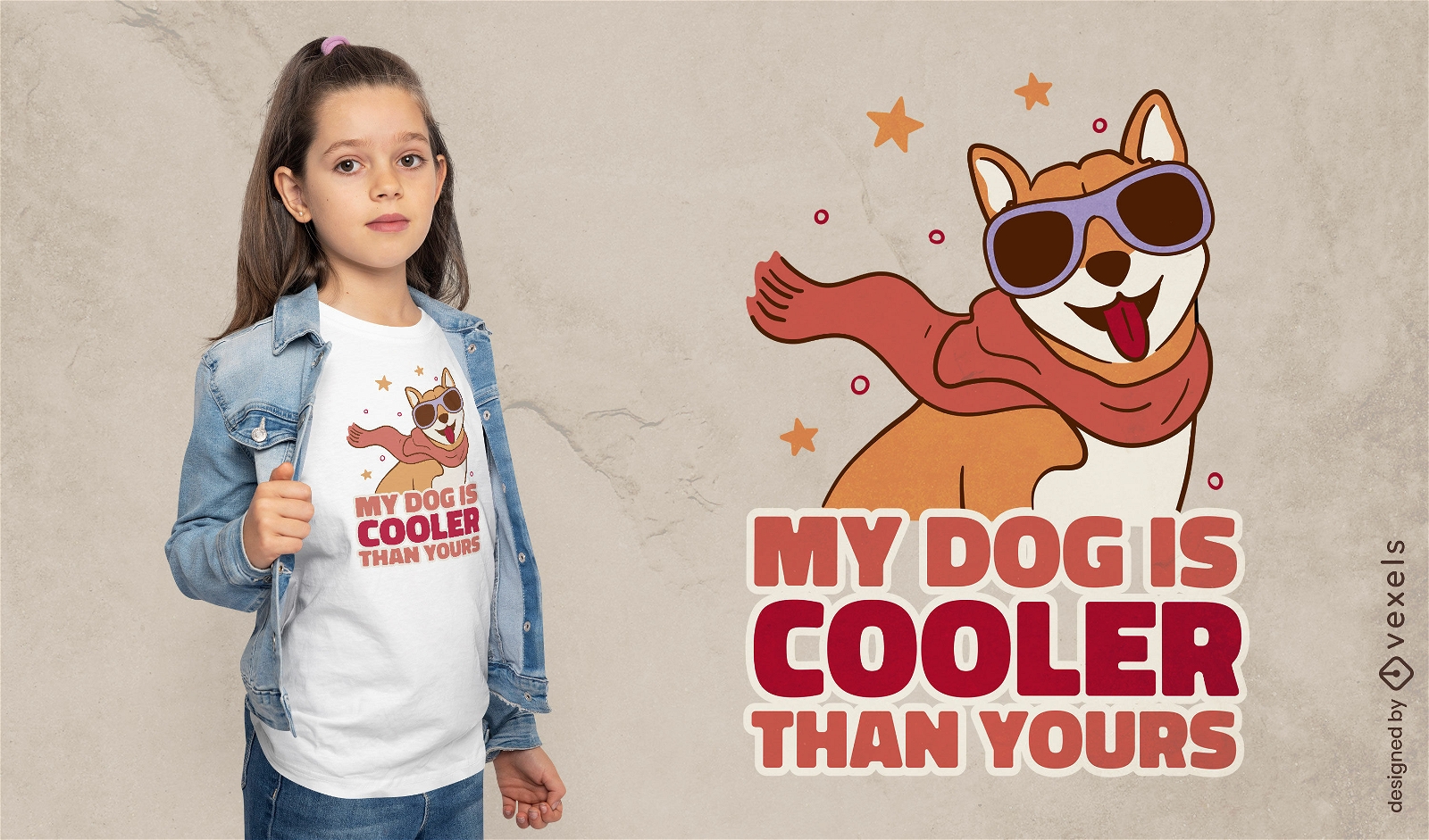 My dog is cooler than yours t-shirt design