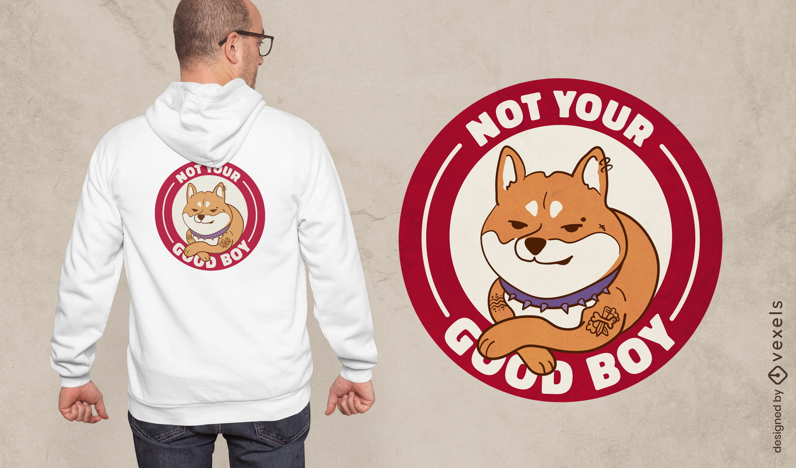 Não é o seu design de camiseta de cachorro engraçado bom menino