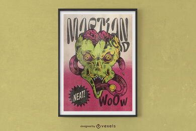 Zombie alien monster poster design