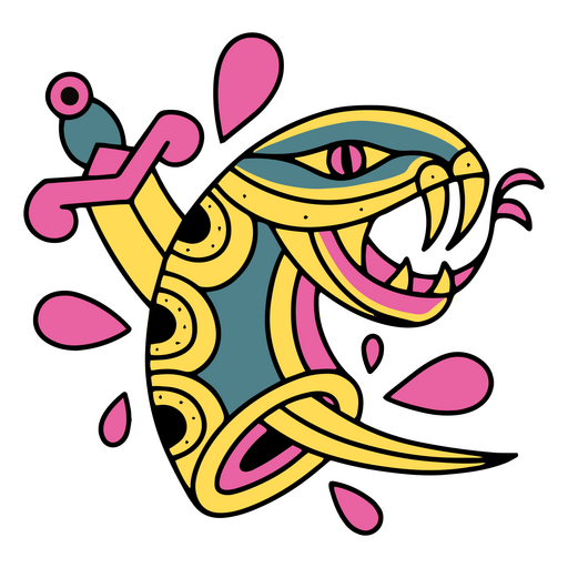 Tatuaje de espada de serpiente Diseño PNG