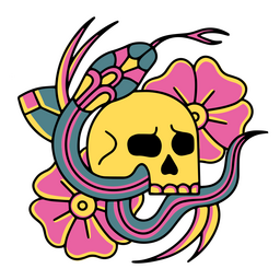 Tatuaje de serpiente calavera de la muerte Diseño PNG