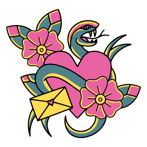 Schlangenliebe Tattoo PNG-Design
