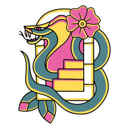Window snake tattoo PNG Design