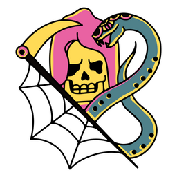 Tatuaje de serpiente calavera Diseño PNG