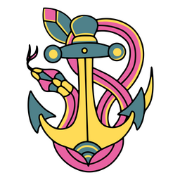 Anchor snake tattoo PNG Design Transparent PNG