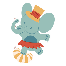 Elefante fofo de circo Desenho PNG