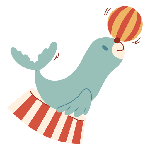 Cute circus seal PNG Design