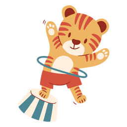 Cute circus tiger PNG Design