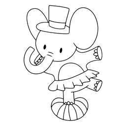 Golpe de elefante de circo Diseño PNG
