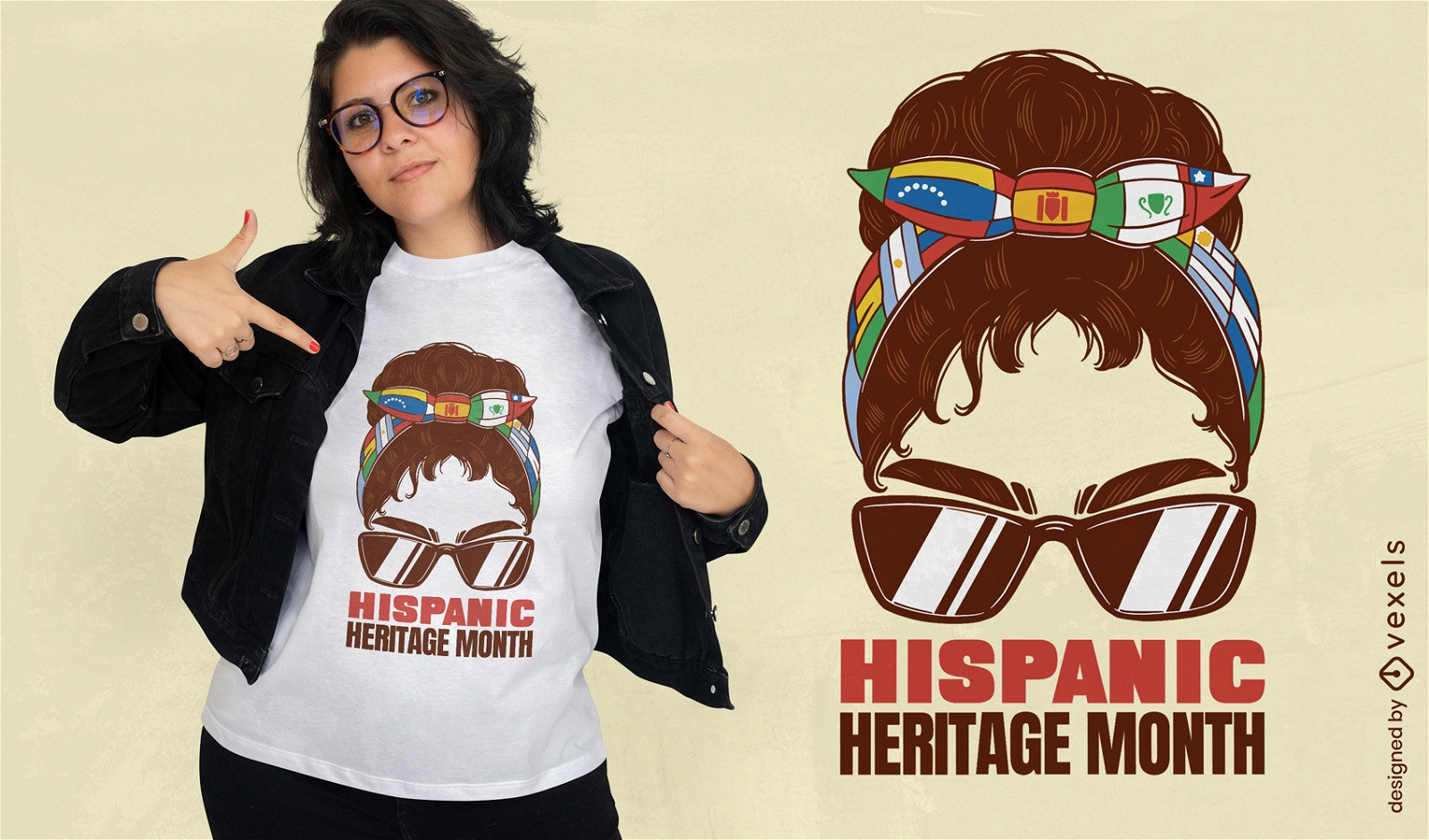 Diseño de camiseta del mes de la herencia hispana