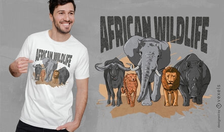 Design de camiseta de vida selvagem africana
