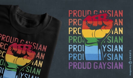 Stolzes homosexuelles asiatisches Faust-T-Shirt Design