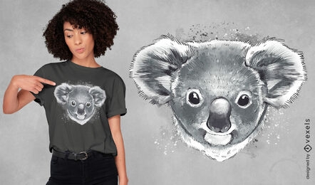 Diseño de camiseta con cabeza de koala.
