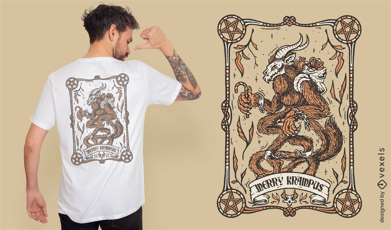 Design de camiseta Merry Krampus