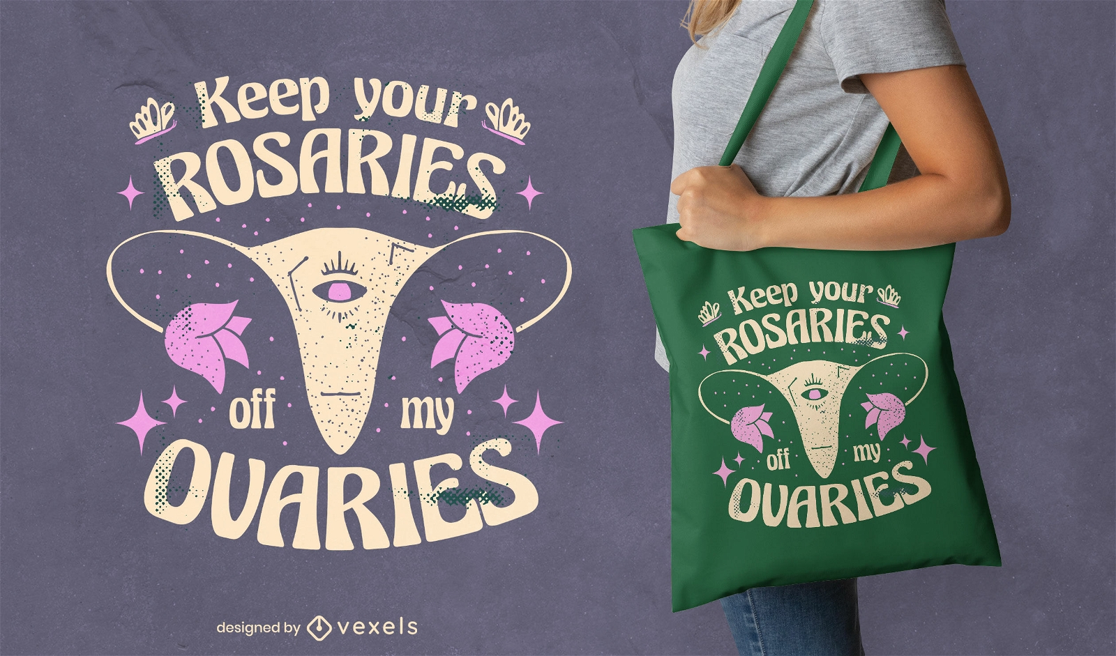Keep out of my ovaries abortion tote bag design