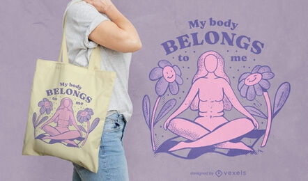 My body belongs to me abortion tote bag design