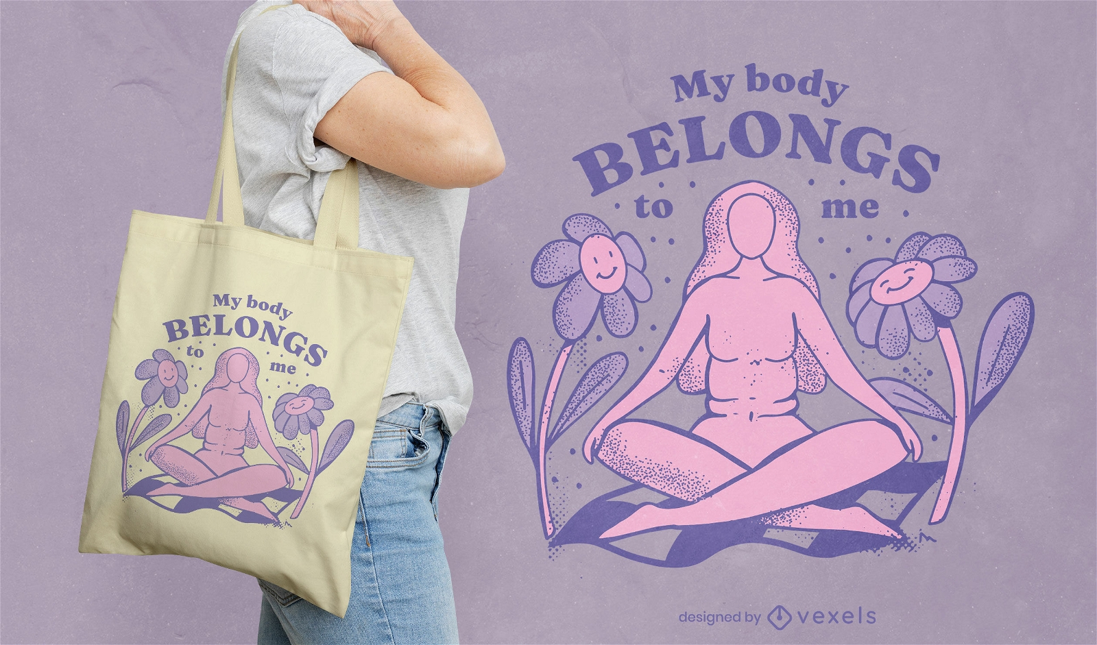 Meu corpo me pertence design de bolsa de aborto