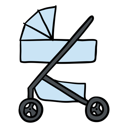 Blue baby carriage PNG Design