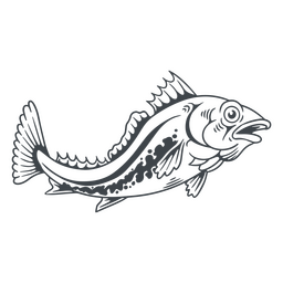 Kabeljau mit Fischfüllung PNG-Design