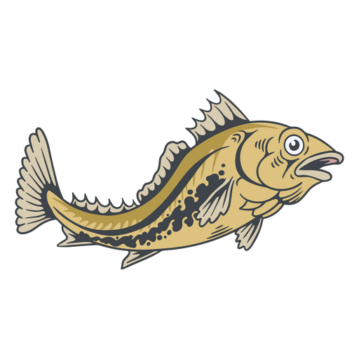 Fish color stroke cod PNG Design