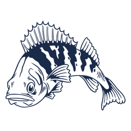 Fish filled stroke perch PNG Design