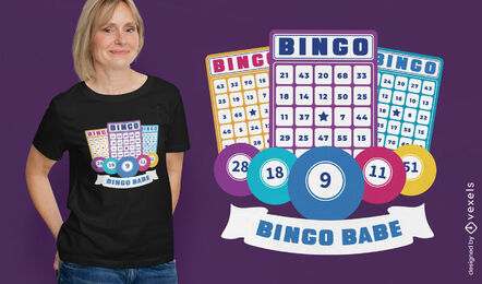 Diseño de camiseta de juego de cartas de bingo.