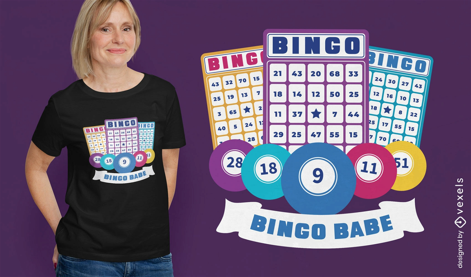 Design de camiseta de jogo de cartas de bingo
