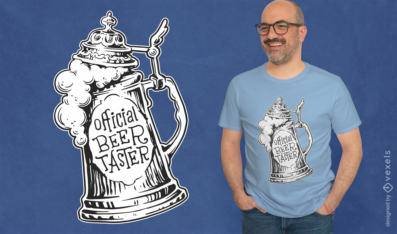 Design de camiseta de jarra de cerveja vintage
