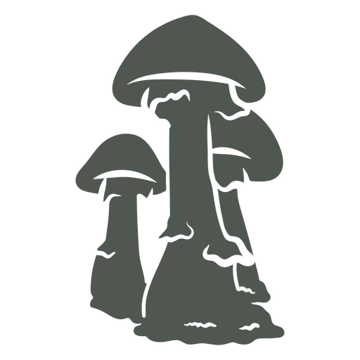Foraging for mushrooms silhouette    PNG Design