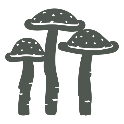 Collection of black mushroom illustrations PNG Design
