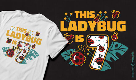 Ladybug birthday t-shirt design
